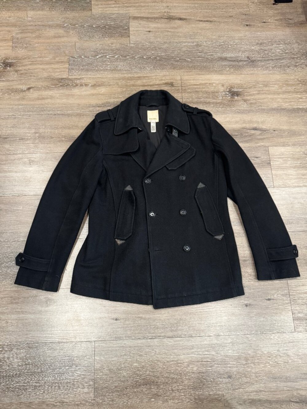 Diesel brand wool double-breasted peacoat